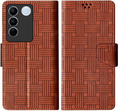 SBMS Flip Cover for Vivo V27 Pro 5G / Vivo V27 5G(Brown, Shock Proof, Pack of: 1)