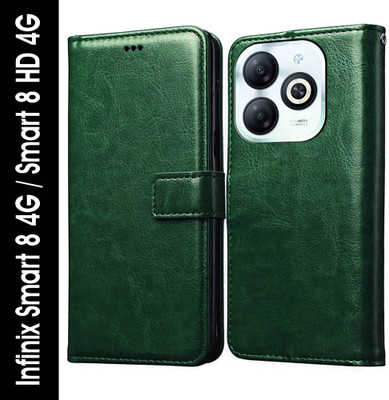 Casotec Flip Cover for Infinix Smart 8 4G / Smart 8 HD 4G(Green, Pack of: 1)