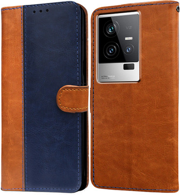 Casotec Flip Cover for iQoo 11 5G(Brown, Pack of: 1)
