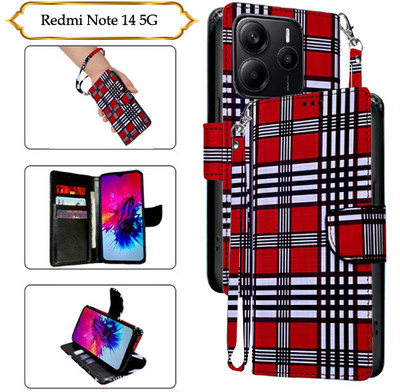 Cutemart Flip Cover for Redmi Note 14 5G(Red, Pack of: 1)