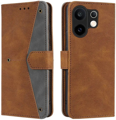 Manobal Flip Cover for Vivo V60 5G, Vivo T4 Pro 5G(Brown, Camera Bump Protector, Pack of: 1)