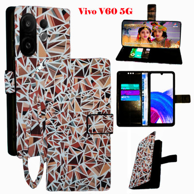 Realgo Flip Cover for Vivo V60 5G(Brown, Pack of: 1)