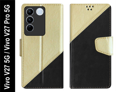 SBMS Flip Cover for Vivo V27 5G / Vivo V27 Pro 5G Back Cover Case with Magnatic Closure(Black, Shock Proof, Pack of: 1)
