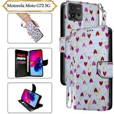 SALGO Flip Cover for Motorola Moto G72 5G(White, Pack of: 1)