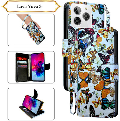 Cutemart Flip Cover for Lava Yuva 3(White, Pack of: 1)