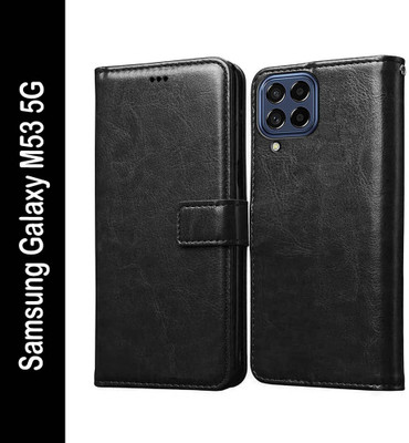 Casotec Flip Cover for Samsung Galaxy M53 5G(Black, Pack of: 1)