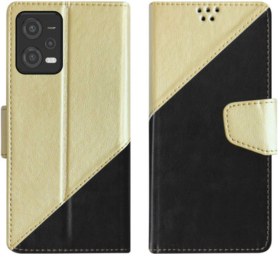 SBMS Flip Cover for Poco X5 5G / Redmi Note 12 5G Back Cover Case with Magnatic Closure(Black, Shock Proof, Pack of: 1)