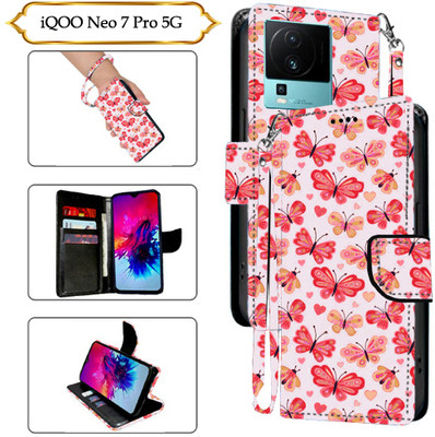 Asmart Flip Cover for iQOO Neo 7 Pro 5G(Red, Pack of: 1)