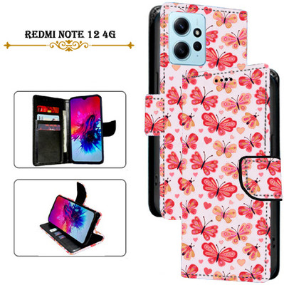 PARGO Flip Cover for Redmi Note 12 4G(Red, Pack of: 1)
