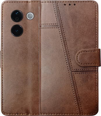 SUPER-ME Flip Cover for VIVO T3 PRO 5G(Brown, Dual Protection, Pack of: 1)
