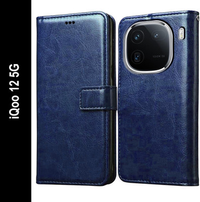 Flipkart SmartBuy Flip Cover for iQOO 12 5G(Blue, Pack of: 1)