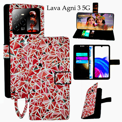 Mxkart Flip Cover for Lava Agni 3 5G(Red, Pack of: 1)