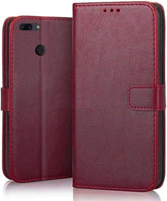 ClickAway Flip Cover for Oppo A5s(Red, Dual Protection, Pack of: 1)