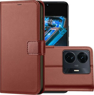 Juberous Flip Cover for iQOO Z6 Pro 5G(Brown, Grip Case, Pack of: 1)