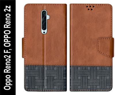 PUFFCASE Flip Cover for Oppo Reno2 F / OPPO Reno 2z Back Cover Case with Magnatic Closure(Brown, Shock Proof, Pack of: 1)