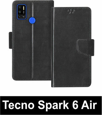 SBMS Flip Cover for Tecno Spark 6 Air(Black, Shock Proof, Pack of: 1)