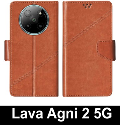 SBMS Flip Cover for Lava Agni 2 5G(Brown, Shock Proof, Pack of: 1)