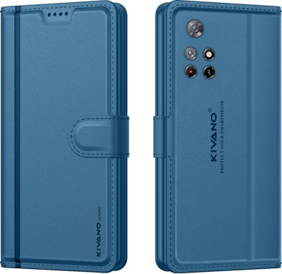 KIVANO LUXE Flip Cover for Xiaomi Redmi Note 11T 5G / Poco M4 Pro 5G(Blue, Card Holder, Pack of: 1)
