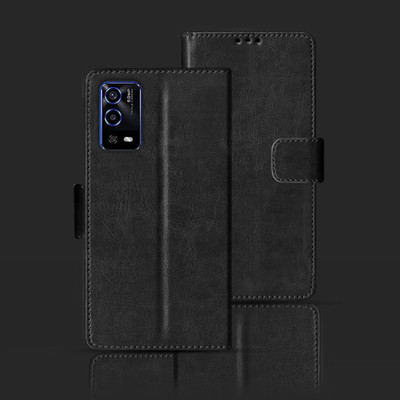 Kalua Mall Flip Cover for Oppo A55 4G(Black, Magnetic Case, Pack of: 1)