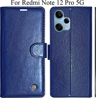 MAXSHAD Flip Cover for Redmi Note 12 Pro 5G(Blue, Magnetic Case)