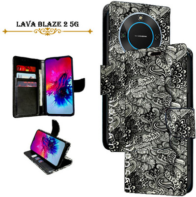 Cutemart Flip Cover for Lava Blaze 2 5G(Black, Pack of: 1)