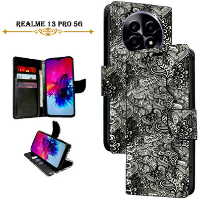 Cutemart Flip Cover for Realme 13 Pro 5G(Black, Pack of: 1)