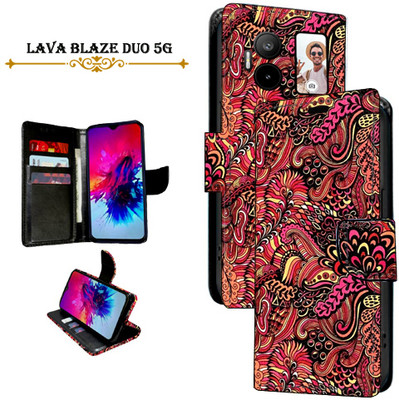 PARGO Flip Cover for Lava Blaze Duo 5G(Red, Pack of: 1)