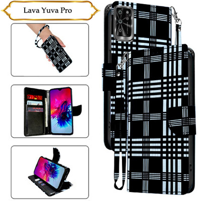 SALGO Flip Cover for Lava Yuva Pro(Black, Pack of: 1)
