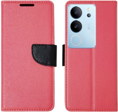 Dhar Flips Flip Cover for Vivo V29 Pro 5G in High Quality Material(Red, Magnetic Case, Pack of: 1)