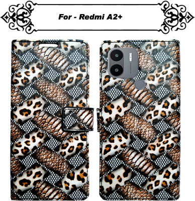 Asmart Flip Cover for Redmi A2+(Brown, Pack of: 1)