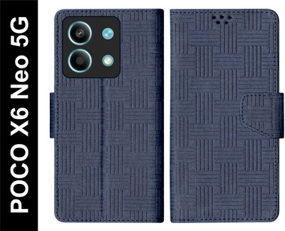 SBMS Flip Cover for POCO X6 Neo 5G / REDMI Note 13 5G(Blue, Shock Proof, Pack of: 1)