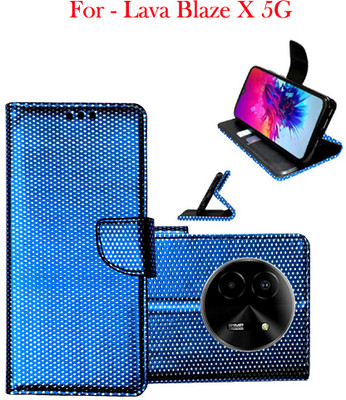 Toklot Flip Cover for Lava Blaze X 5G(Blue, Pack of: 1)