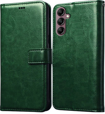 Casotec Flip Cover for Samsung Galaxy A14 5G, Samsung Galaxy A14 4G(Green, Magnetic Case, Pack of: 1)