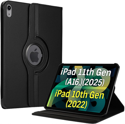 ST Creation Flip Cover for ipad a16 cover(Black, Dual Protection, Pack of: 1)