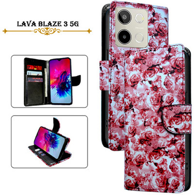 Asmart Flip Cover for Lava Blaze 3 5G(Red, Pack of: 1)