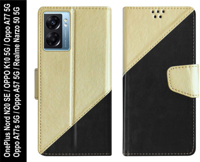 SBMS Flip Cover for Oppo A77 5G / A77s 5G / K10 5G / A57 5G / OnePlus Nord N20 SE / Realme Narzo 50 5G(Black, Shock Proof, Pack of: 1)