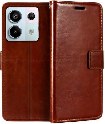 COST TO COST Flip Cover for REDMI Note 13 Pro 5G, Note 13 Pro 5G 2312DRA50C 2312CRAD3C(Brown, Black, Shock Proof, Pack of: 1)