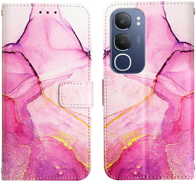 Clickcase Flip Cover for vivo Y29 5G(Pink, Dual Protection)