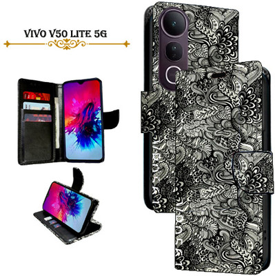 SHANNO Flip Cover for Vivo V50 Lite 5G(Black, Pack of: 1)