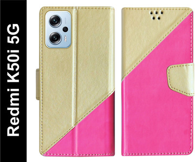 SBMS Flip Cover for Redmi K50i 5G(Pink, Shock Proof, Pack of: 1)
