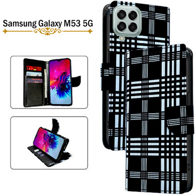 Asmart Flip Cover for Samsung Galaxy M53 5G(Black, Pack of: 1)