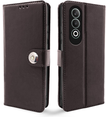 Pikkme Flip Cover for OnePlus Nord Ce 4 5G(Brown, Cases with Holder, Pack of: 1)