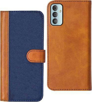 Mycos Flip Cover for Samsung Galaxy F23 5G(Blue, Brown, Shock Proof, Pack of: 1)