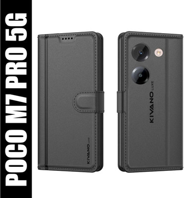 KIVANO LUXE Flip Cover for Poco M7 Pro 5G(Black, Magnetic Case, Pack of: 1)