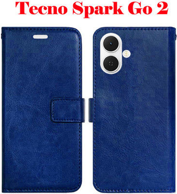 Mxkart Flip Cover for Tecno Spark Go 2(Blue, Pack of: 1)