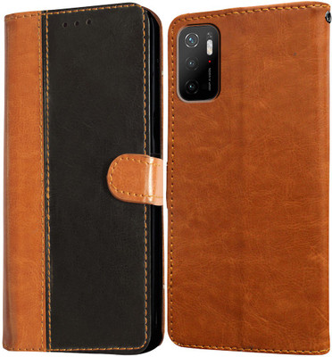 Casotec Flip Cover for Mi Poco M3 Pro 5G, Mi Redmi Note 10T 5G(Black, Pack of: 1)