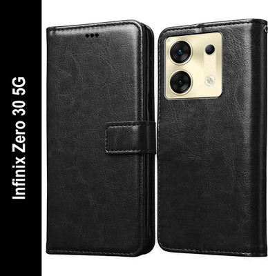 Casotec Flip Cover for Infinix Zero 30 5G(Black, Pack of: 1)
