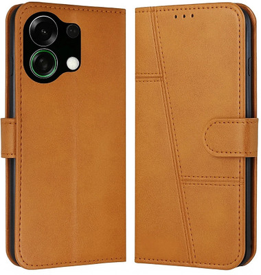 FoneShield Flip Cover for Oppo K13 Turbo 5G / Oppo K13 Turbo Pro 5G, |Premium Leather| Built-in Stand| Card Slots(Brown, Magnetic Case, Pack of: 1)