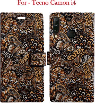 Toklot Flip Cover for Tecno Camon i4(Brown, Pack of: 1)