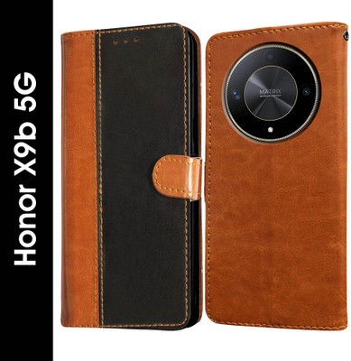 Casotec Flip Cover for Honor X9b 5G(Black, Pack of: 1)